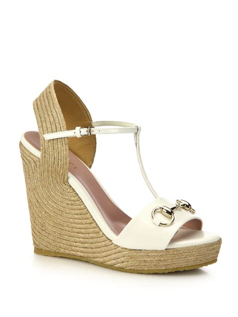gucci white wedge sandals
